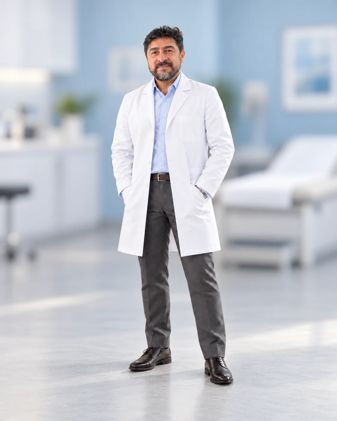 AI editorial portrait of the doctor in an illustrative consultation room